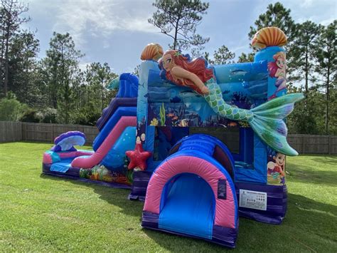 Mermaid Waterslide Bounce House Combination Biloxibouncehouse