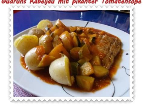 Fisch Kabeljau mit pikanter Tomatensoße Rezept kochbar de