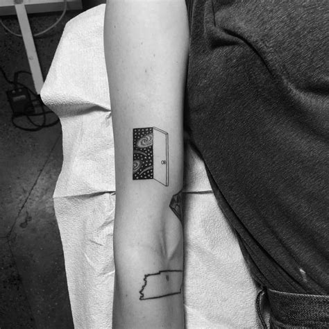 Cosmic Door Tattoo On The Right Forearm Simplistic Tattoos Square