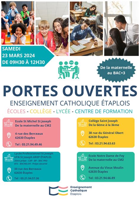 PORTES OUVERTES ENSEIGNEMENT CATHOLIQUE ÉTAPLOIS Ville d Etaples