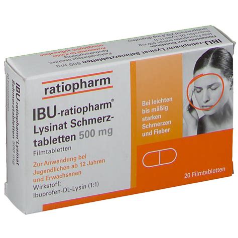 Ibu Ratiopharm Lysinat Schmerztabletten Mg St Shop Apotheke