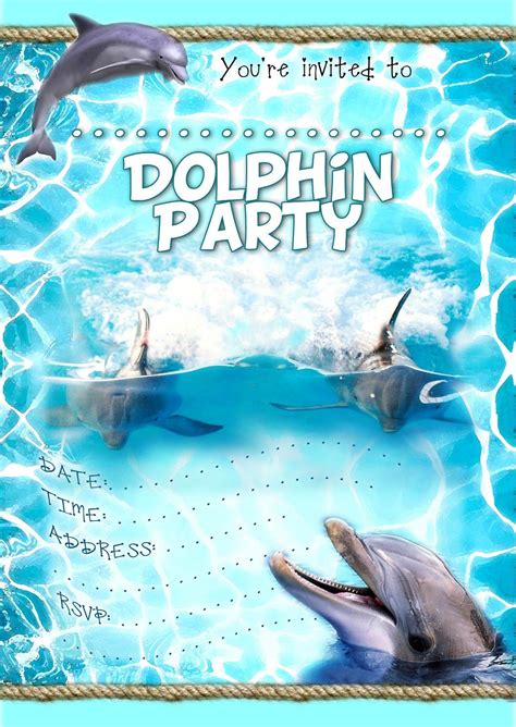 Free Kids Party Invitations Dolphin Party Invitation New Dolphin