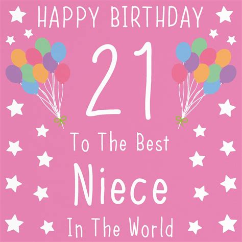 Niece 21st Birthday Card Happy Birthday 21 To The Best Etsy Uk