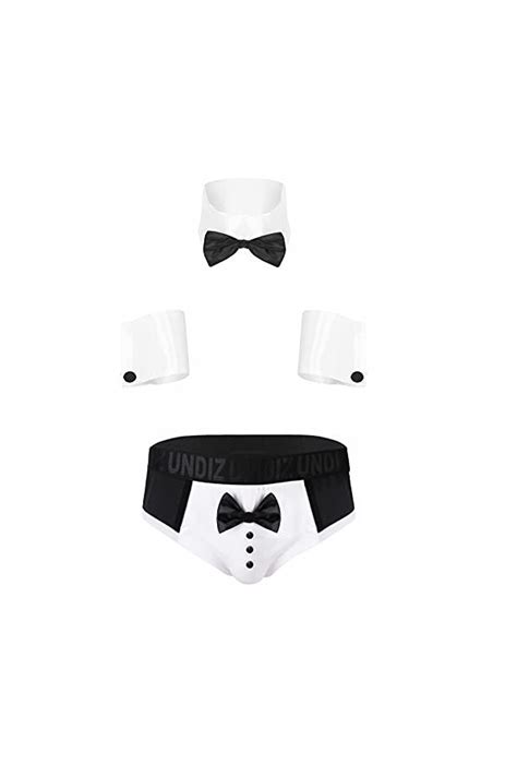Alvivi Homme 4PCS Ensemble Lingerie Sexy String Jeu De Rôle Butlér