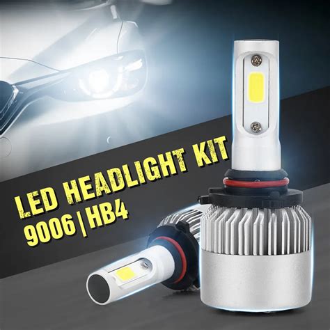 2 Pcs 9006 Car Front Led Headlights Bulb Conversion Kit Plug And Play