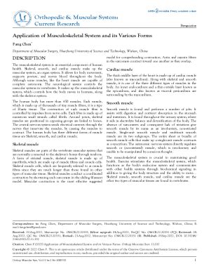 Fillable Online Application Of Musculoskeletal System And Its Various