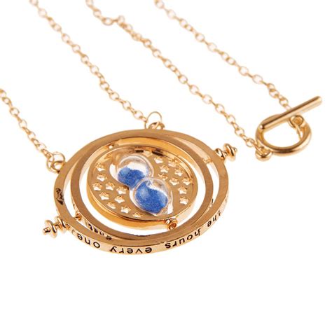 Harry Potter Time Turner Gold Necklace Hermione Granger Spins Hourglass Pendants