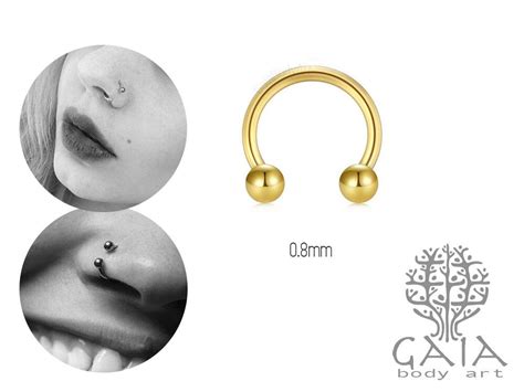 Piercing Ferradura Nariz A O Cir Rgico Pvd Dourad Extra Fina Gaia