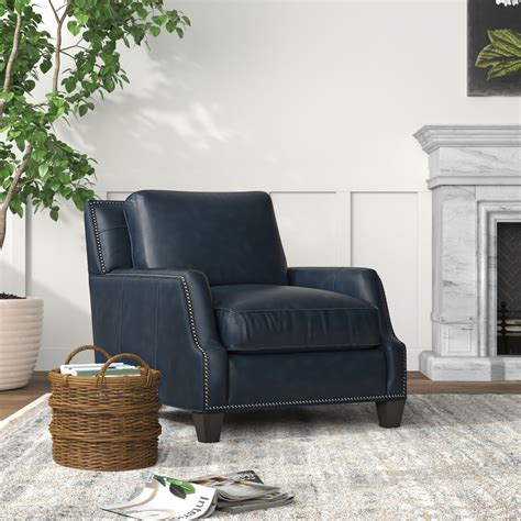 Lark Manor Amanee 27 W Full Grain Leather Armchair Wayfair Canada