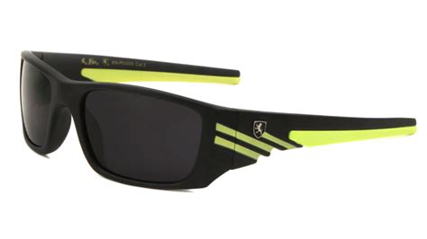 KHAN Sport Wrap Sunglasses with Racing Stripes - Mass Vision