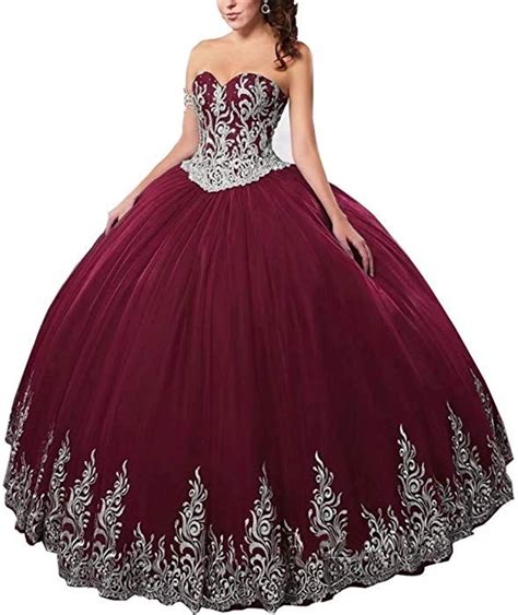 DingDingMail Burgundy Ball Gown Wedding Dresses For Bride 2019