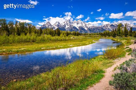 Schwabacher Landing With Snake River In Grand Teton National Park