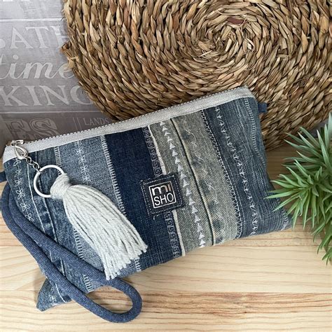 Recycled Denim Handbag Denim Crossbody Bag Exclusive Denim Handbag Womens Clutch Bag