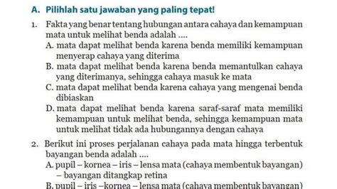 Kunci Jawaban Ipa Kelas Semester Halaman Sifat Bayangan