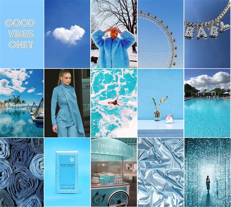 Boujee Blue Wall Collage Kit Baddie Collage Aesthetic Room Etsy