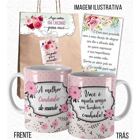 Caneca Para Cunhada Lindíssima Para Melhor Cunhada Embalagem