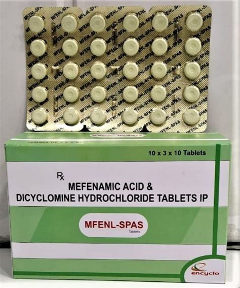 Mfenl Spas Mefenamic Acid Dicyclomine Hydrochloride Tablets At Rs