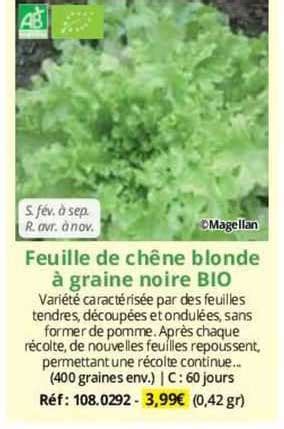 Promo Feuille De Ch Ne Blonde Graine Noire Bio Chez Magellan Icatalogue Fr