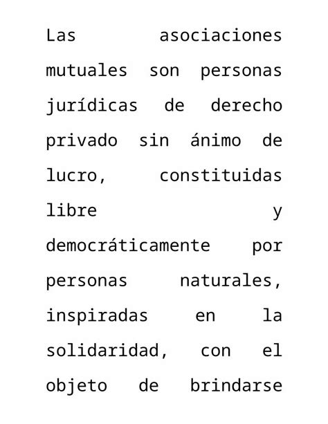 Docx Las Asociaciones Mutuales Son Personas Jur Dicas De Derecho