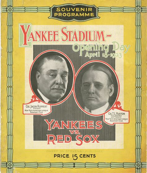 Lot Detail - Extremely Rare Yankee Stadium 1923 Opening Day Program ...