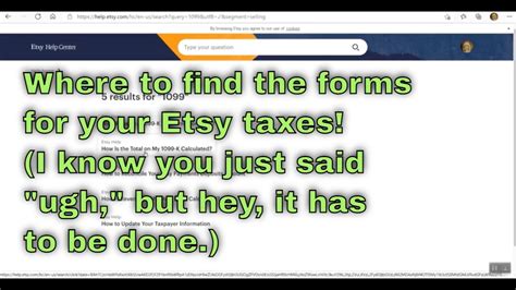 How To Find Tax Information On Etsy And 1099 Info For Us Sellers Youtube