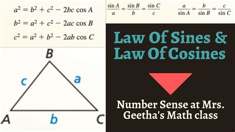 Law Of Sines And Law Of Cosines High School Geometry Theorem Proof And Examples Math Tutorial