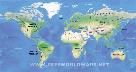 World Map Physical Printable | Tourist Map Of English