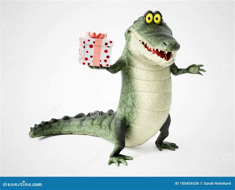 Crocodile Holding Sign Cartoon Vector 15686655