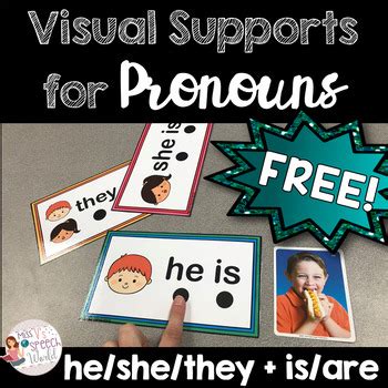 Freebie Pronoun Visual Supports He She They Is Are For Speech Therapy