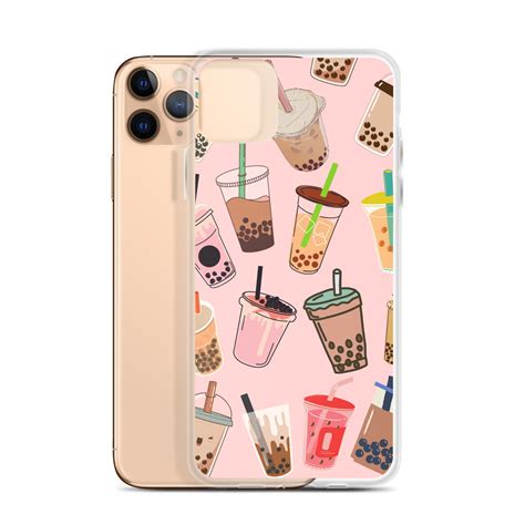 Boba Tea Iphone Case Kawaii Aesthetic Bubble Milk Tea Phone Etsy