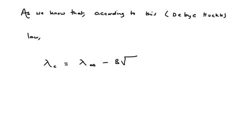 SOLVED The Equivalent Conductance Of NaCl At Concentration C And At