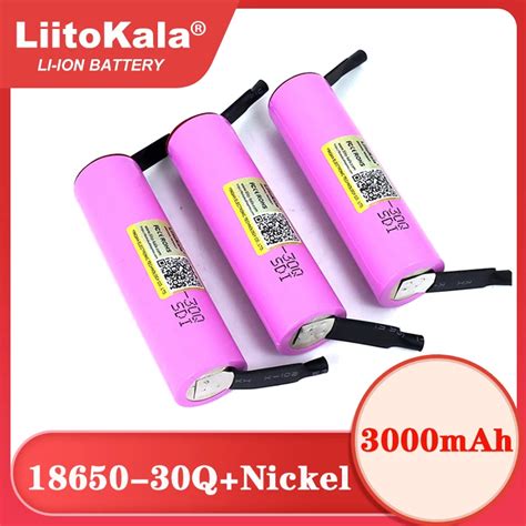 Liitokala 3 7V INR18650 30Q 3000mAh Li Lon Akumulator 15A 20A Roz