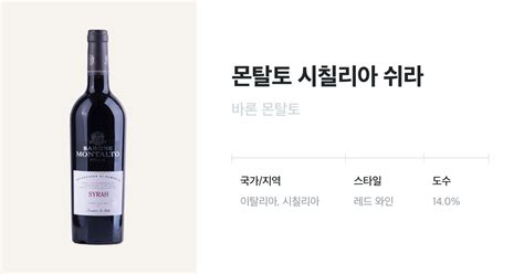 몬탈토 꼴레지오니 디 파밀리아 쉬라 2021 유리병 750mL Montalto Collezione Di Famiglia