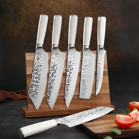 Tj Pop Pcs Kitchen Knife Set Professional Chef Set Cr Mov Stainless