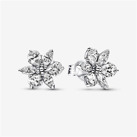 Sparkling Herbarium Cluster Stud Earrings | Pandora UK