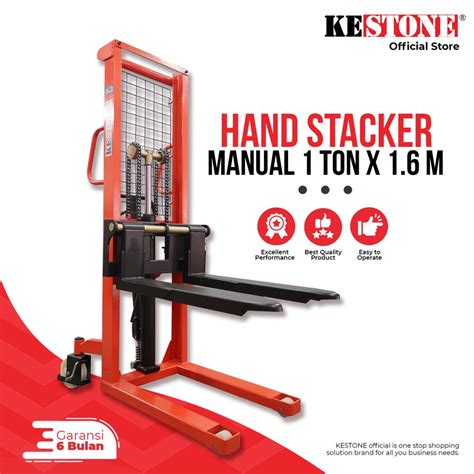 Jual Hand Stacker Manual Ton X Meter Hand Lift Forklift