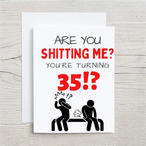 Funny 35th Birthday Card, 35th Birthday Card, 35 Year Old Birthday Card, Card for 35 Year Old ...