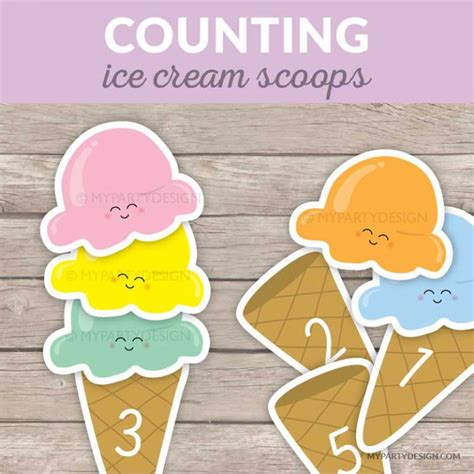 Ice Cream Count And Clip Cards My Party Design
