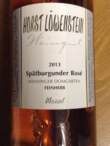 Horst Lowenstein Winninger Domgarten Spätburgunder Rosé Feinherb