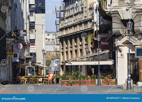 Bucharest old city editorial photography. Image of restaurant - 63916157