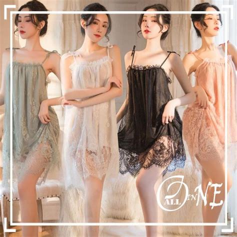 All In One Set Dress Lingerie Sexy Bahan Lace Baju Tidur Tanpa