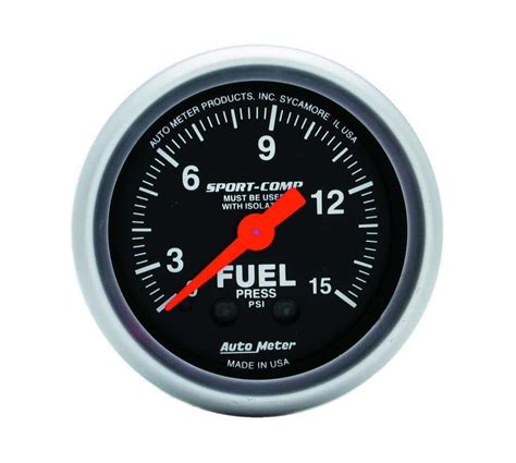 Autometer 3313 Sport Comp Fuel Pressure Gauge 2 116 15 Psi