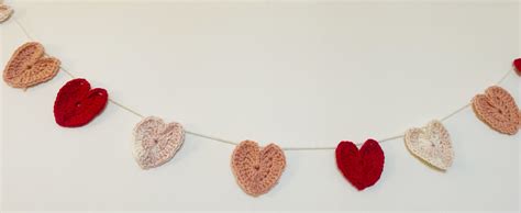 Crochet Heart Garland Valentine Garland 9 Heart 12 Heart Farmhouse