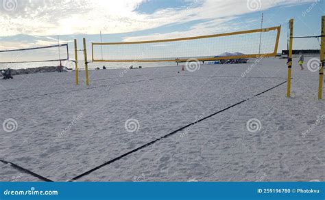 Volleyball Court On The Beach In Day Time Stock Photo Image Of Blue