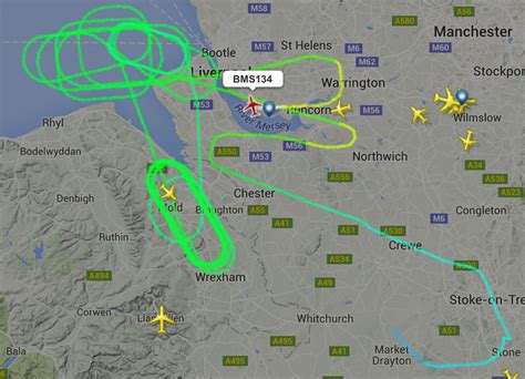 Eyes Skyward As 737 Flight In Holding Pattern Above Wrexham