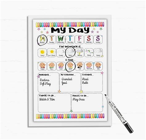 Kids Daily Planner All About Today Morning Routine Etsy