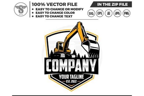 Excavator Emblem Logo Graphic By Sllametdesigns · Creative Fabrica