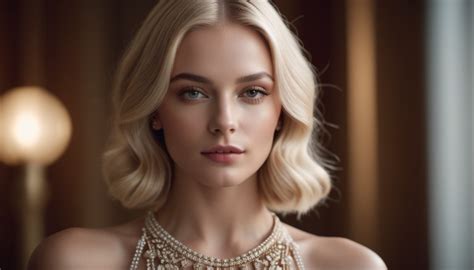 Hyperrealistic Portrait Of Model With Shaved Blonde Hair Stable