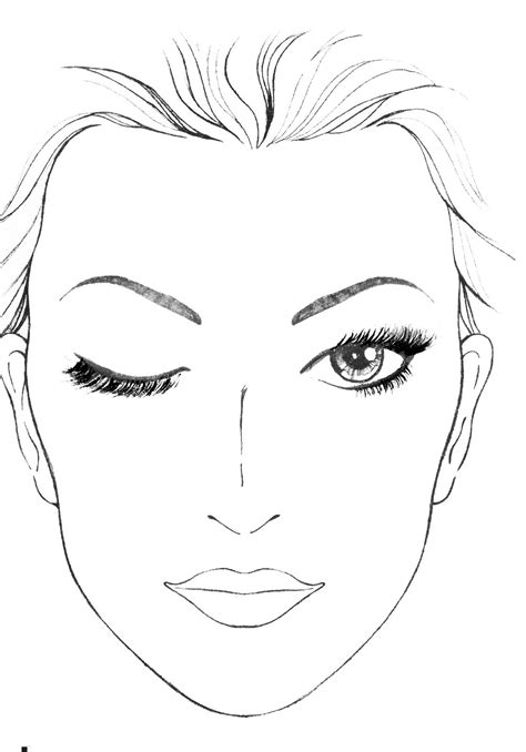 Makeup Sketch Face at PaintingValley.com | Explore collection of Makeup ...