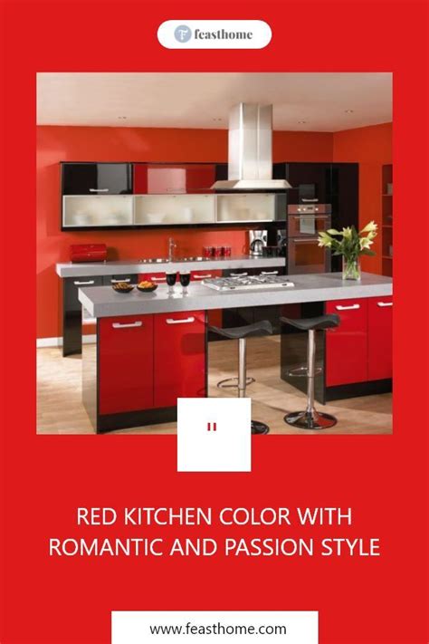 Red Kitchen Color With Romantic And Passion Style Red Kitchen